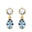 Pendientes de oro 18k con circonitas y aguamarina